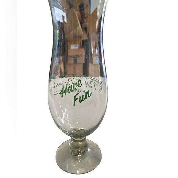 Pat O’Briens New Orleans 10” Have Fun Hurricane Glass Daiquiri Mixed Drinks - Picture 2 of 3